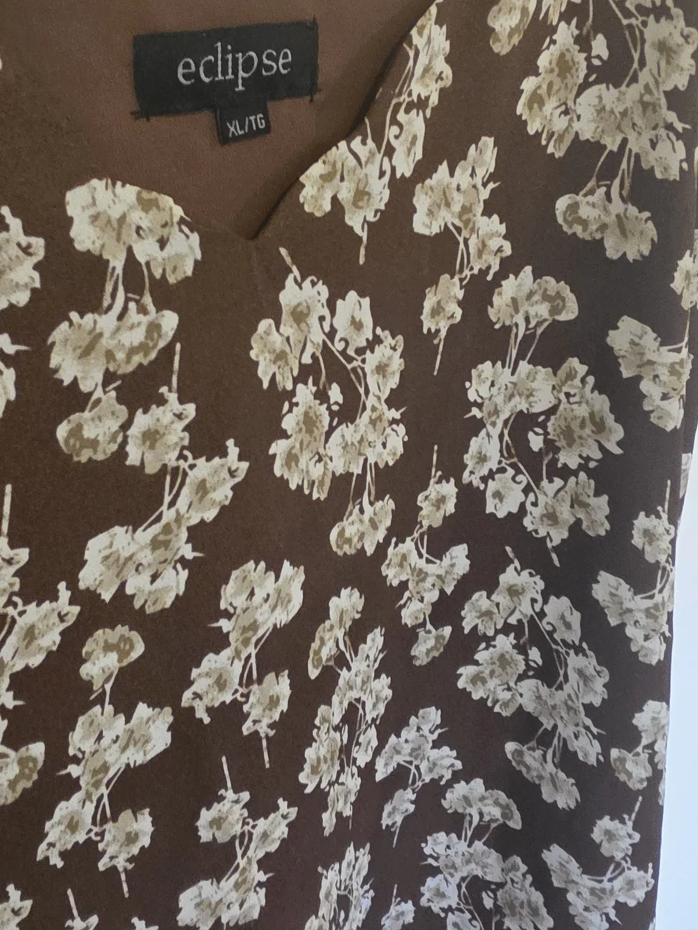 Eclipse Brown & Cream Floral Satin Cami - Picture 2 of 5